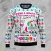 Being A Human Is Too Complicated Time To Be A Unicorn Christmas Sweater Product Photo 1