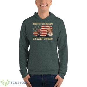 Biden Fetterman 2024 It's a No Brainer Political Shirt - Unisex Fleece Pullover Hoodie-1