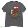 Bigfoot Riding Dinosaur Pajamas Men Boys Xmas Lights Shirt - G500 Men’s Classic T-Shirt-1