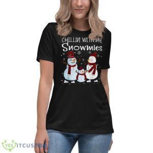 Chillin With My Snowmies Family Pajamas Snowman Christmas Shirt 21 Chillin With My Snowmies Family Pajamas Snowman Christmas Shirt - Women's Relaxed Short Sleeve Jersey Tee