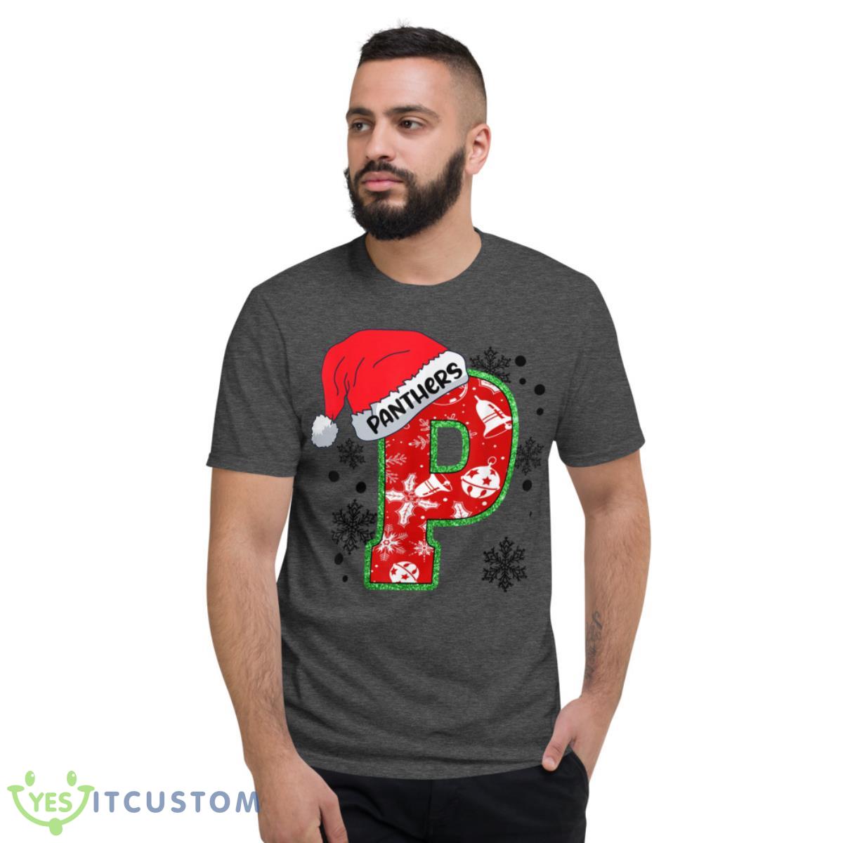 Christmas Mascot Santa Hat Xmas Panthers Shirt 3 Christmas Mascot Santa Hat Xmas Panthers Shirt - Short Sleeve T-Shirt-1