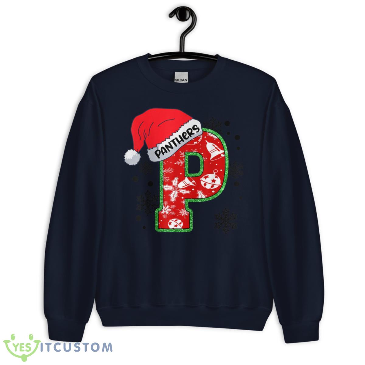 Christmas Mascot Santa Hat Xmas Panthers Shirt 5 Christmas Mascot Santa Hat Xmas Panthers Shirt - Unisex Crewneck Sweatshirt-1