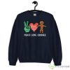 Christmas Peace Love Cookies Gingerbread Xmas Men Women Kids Sweatshirt - G185 Unisex Heavy Blend Crewneck Sweatshirt-1