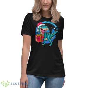 Christmas Santa Saurus Rex Shirt - Women's Relaxed Short Sleeve Jersey Tee