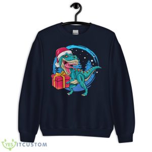 Christmas Santa Saurus Rex Shirt - Unisex Crewneck Sweatshirt-1