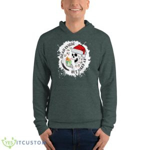 Dead Inside But Jolly AF, Funny Christmas Grunge Shirt - Unisex Fleece Pullover Hoodie-1