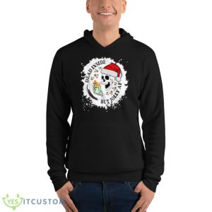 Dead Inside But Jolly AF, Funny Christmas Grunge Shirt - Unisex Fleece Pullover Hoodie