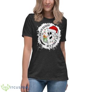 Dead Inside But Jolly AF, Funny Christmas Grunge Shirt - Women's Relaxed Short Sleeve Jersey Tee-1