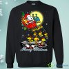 Delaware Fightin Blue Hens Snoopy Ugly Christmas Sweaters Santa Claus With Sleigh Sweatshirts Product Photo 1
