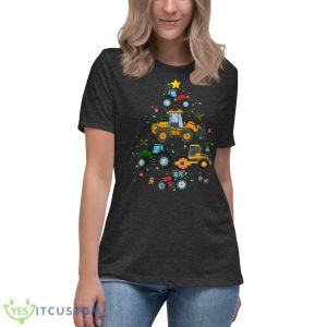Farm Tractor Christmas Tree Farming Boys Girls Toddler Shirt - Women's Relaxed Short Sleeve Jersey Tee-1