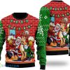 Funny Santa Drink Beer with Reindeer Christmas Sweater Product Photo 1