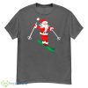 Funny Skiing Santa With Christmas Tree Skiing Season Lover Shirt - G500 Men’s Classic T-Shirt-1