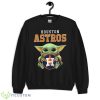 Houston Astros Baby Yoda Hugging Logo Shirt - G185 Unisex Heavy Blend Crewneck Sweatshirt