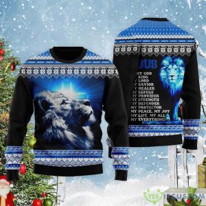 Jesus Is My Everything Lion Ugly Christmas Sweater Product Photo 1