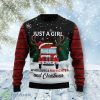 Just A Girl Who Loves Firefighter Ugly Christmas Sweater Product Photo 1