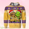 Los Angeles Lakers Baby Groot And Grinch Ugly Christmas 3D Hoodie Product Photo 1
