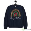 Merry Christmas Leopard Rainbow Pajamas Xmas Teacher Women Sweatshirt - G185 Crewneck Sweatshirt-1