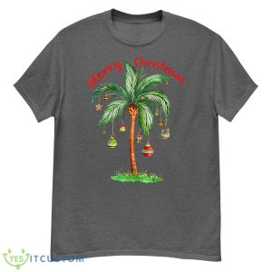 Merry Christmas Palm Tree Hawaii Hawaiian Tropical Christmas Shirt - G500 Men’s Classic T-Shirt-1