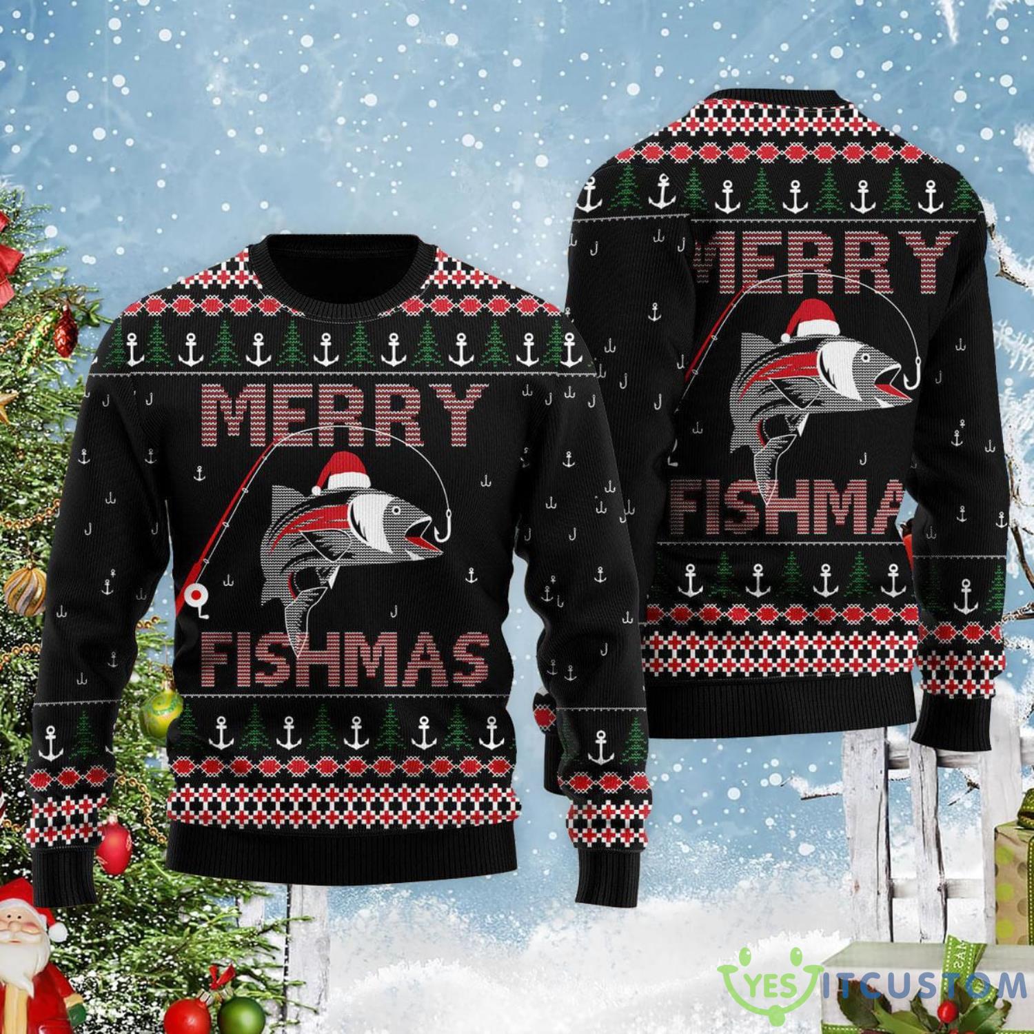 Merry Fishmas Christmas Fift Ugly Christmas Sweater 6 Merry Fishmas Christmas Fift Ugly Christmas Sweater Product Photo 2
