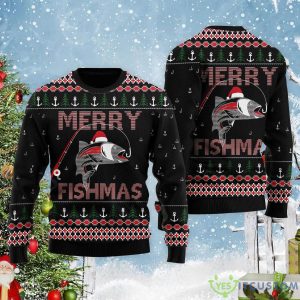 Merry Fishmas Christmas Fift Ugly Christmas Sweater Product Photo 1