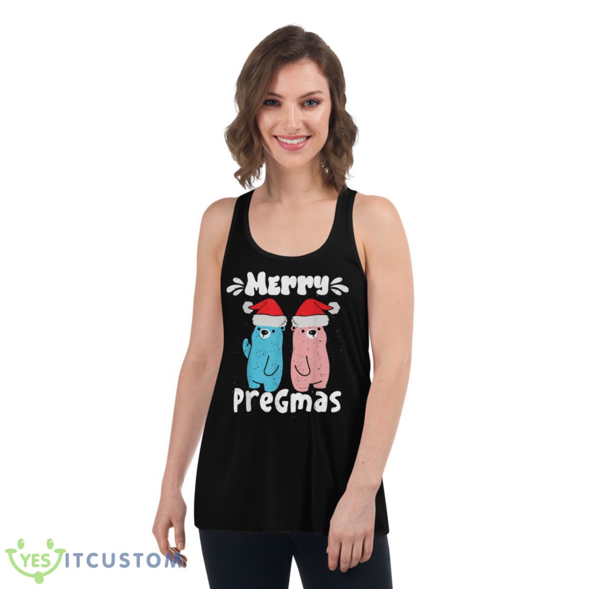 Merry Pregmas Pregnancy Bears In Blue And Pink Santa Hat Shirt 12 merry pregmas pregnancy bears in blue and pink santa hat shirt 8