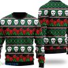 Mexican Skull Roses Pattern Ugly Christmas Sweater Product Photo 1