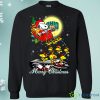 Ohio Bobcats Ugly Christmas Sweaters Santa Claus With Sleigh And Snoopy Sweatshirts Product Photo 1