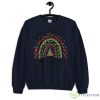 One Merry 4th Grade Teacher Christmas Rainbow Leopard Sweatshirt - G185 Crewneck Sweatshirt-1