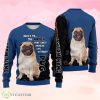 Pug 3d Dog Lover Blue Black Sweatshirt Knitted Ugly Christmas Sweater Product Photo 1