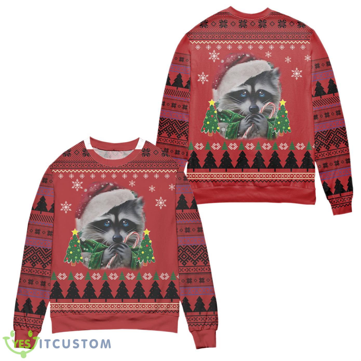 Raccoon Candy Ugly Christmas Sweater 3 Raccoon Candy Ugly Christmas Sweater Product Photo 1