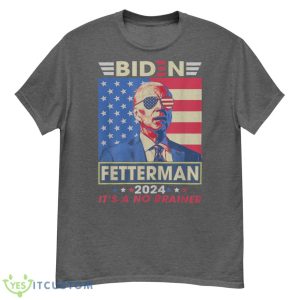 Retro Biden Fetterman 2024 It's A No Brainer Political Shirt - G500 Men’s Classic T-Shirt-1