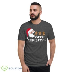 Santa Gingerbread Men Christmas Funny Video Games Gamer Shirt - Short Sleeve T-Shirt-1
