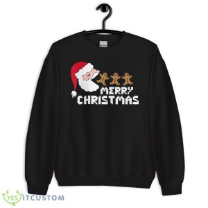 Santa Gingerbread Men Christmas Funny Video Games Gamer Shirt - Unisex Crewneck Sweatshirt