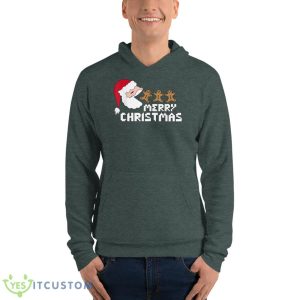 Santa Gingerbread Men Christmas Funny Video Games Gamer Shirt - Unisex Fleece Pullover Hoodie-1
