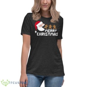 Santa Gingerbread Men Christmas Funny Video Games Gamer Shirt - Women's Relaxed Short Sleeve Jersey Tee-1