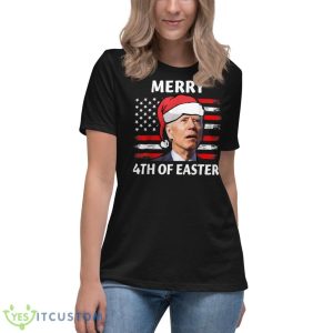 Santa Joe Biden Confused Happy Easter Christmas America Flag Shirt 21 Santa Joe Biden Confused Happy Easter Christmas America Flag Shirt - Women's Relaxed Short Sleeve Jersey Tee