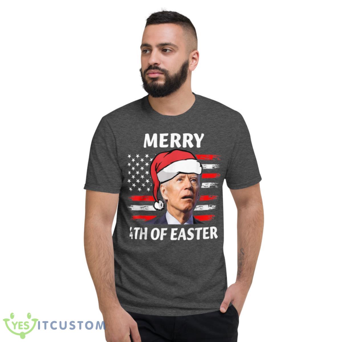 Santa Joe Biden Confused Happy Easter Christmas America Flag Shirt 3 Santa Joe Biden Confused Happy Easter Christmas America Flag Shirt - Short Sleeve T-Shirt-1
