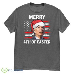 Santa Joe Biden Confused Happy Easter Christmas America Flag Shirt - G500 Men’s Classic T-Shirt-1