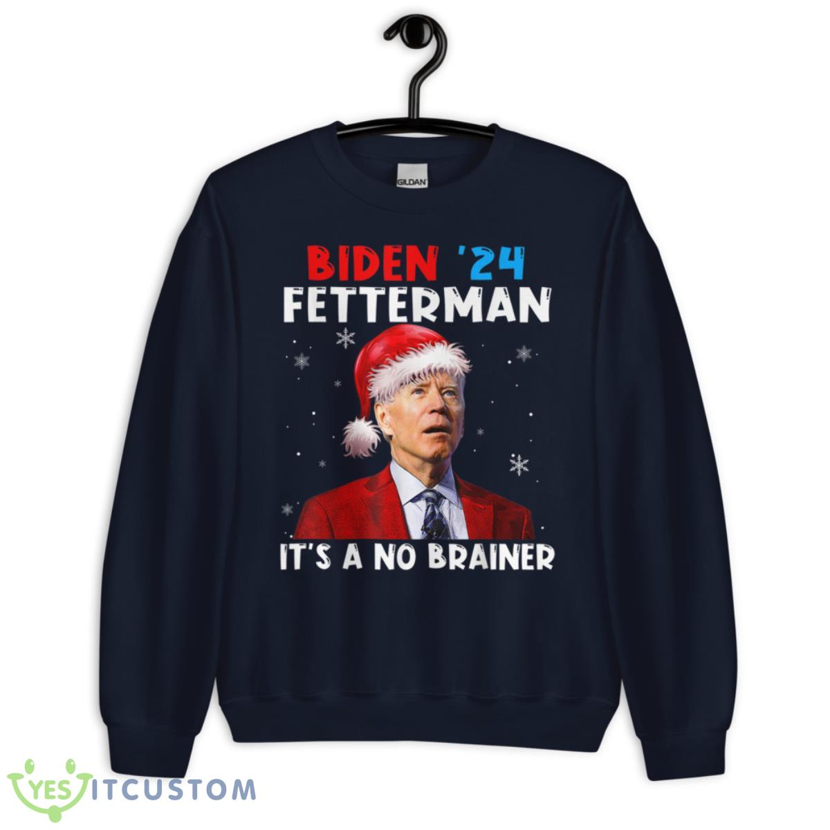 Santa Joe Biden Fetterman 2024 It's a No Brainer Christmas Shirt 5 Santa Joe Biden Fetterman 2024 It's a No Brainer Christmas Shirt - Unisex Crewneck Sweatshirt-1