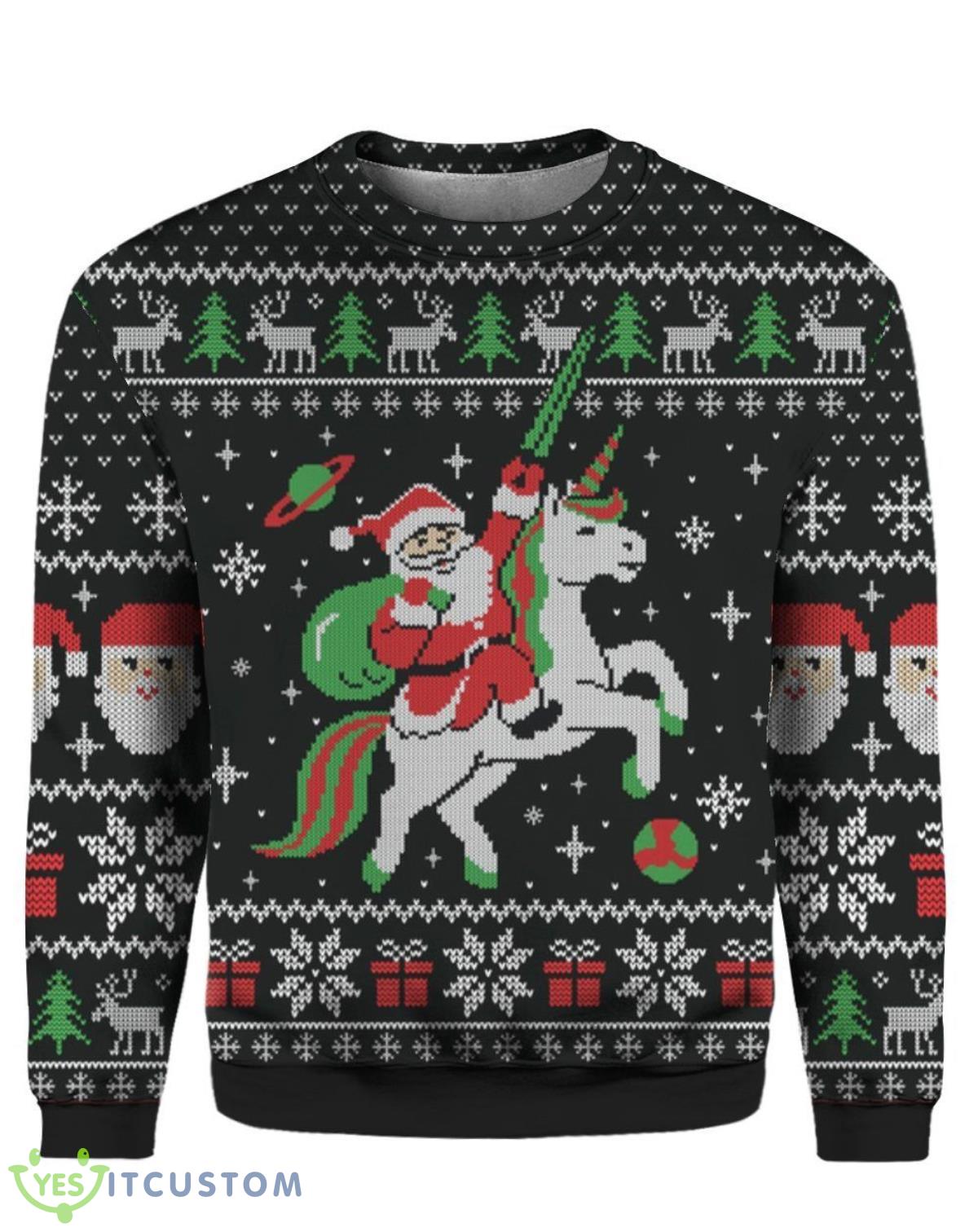 Santa Unicorn Christmas Sweatshirt For Women Men 3 Santa Unicorn Christmas Sweatshirt For Women Men Product Photo 1