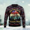 Satan Claus On Mountain Bike Ugly Christmas Sweater Product Photo 1