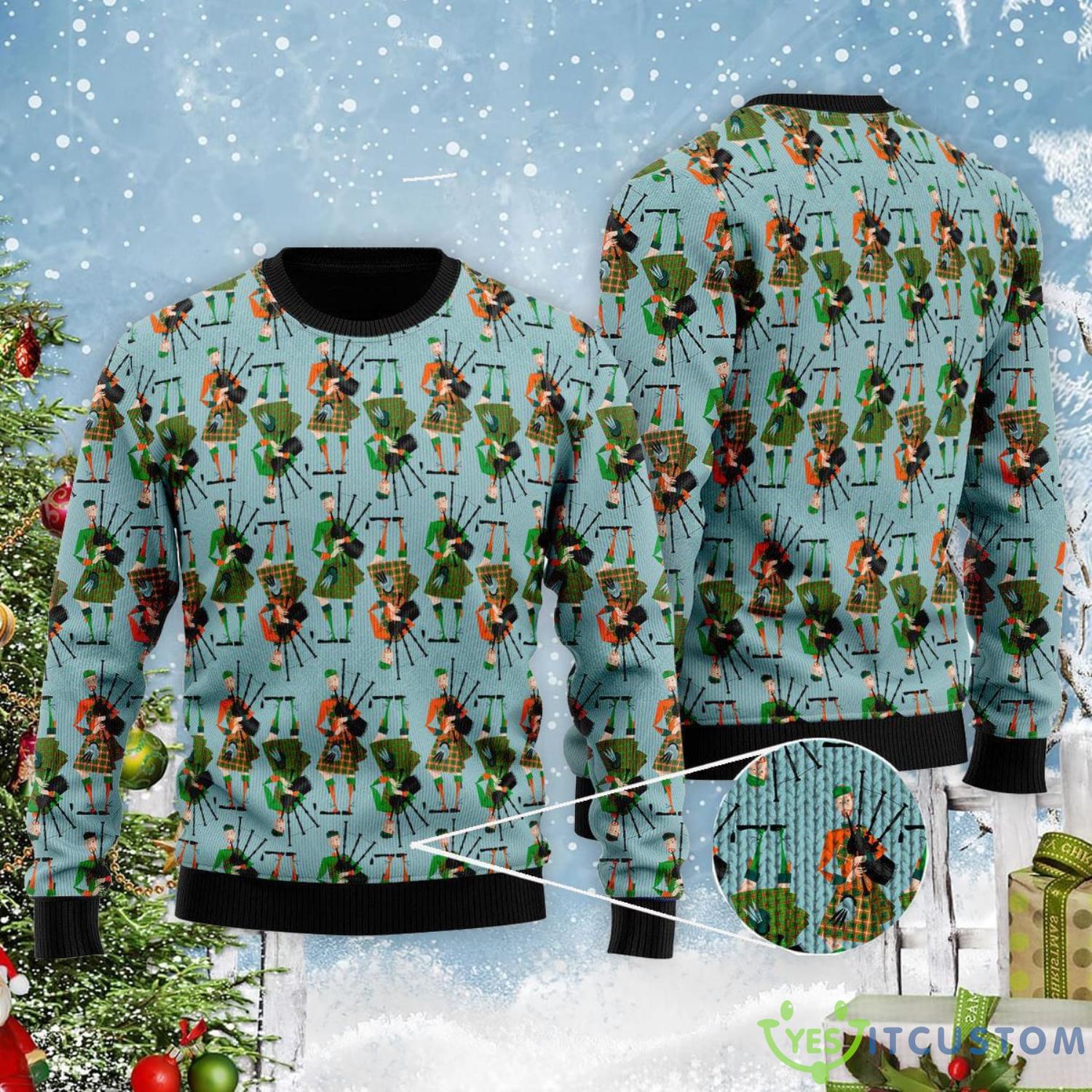 Scottish Bagpipes Christmas Gift Ugly Christmas Sweater 5 Scottish Bagpipes Christmas Gift Ugly Christmas Sweater Product Photo 1