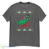 Skiing Ugly Christmas Sweater Skier T Rex Family Matching Shirt - G500 Men’s Classic T-Shirt-1