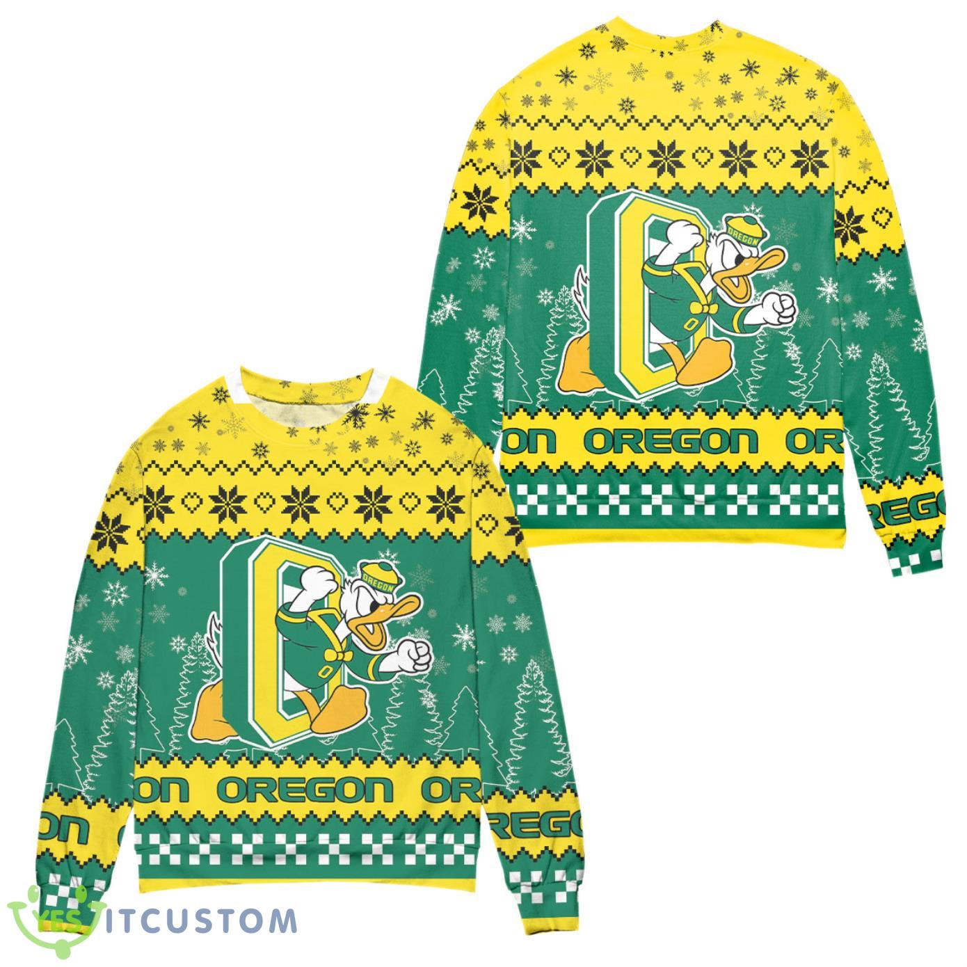 Team Logo Oregon Ducks Ugly Christmas Sweater 3 Team Logo Oregon Ducks Ugly Christmas Sweater Product Photo 1