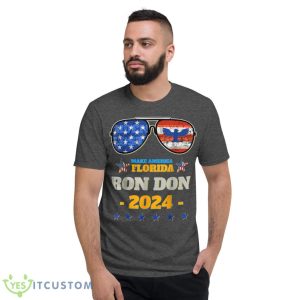 Trump DeSantis 2024 Ron Don 24 American Flag Sunglasses Shirt - Short Sleeve T-Shirt-1