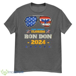 Trump DeSantis 2024 Ron Don 24 American Flag Sunglasses Shirt - G500 Men’s Classic T-Shirt-1
