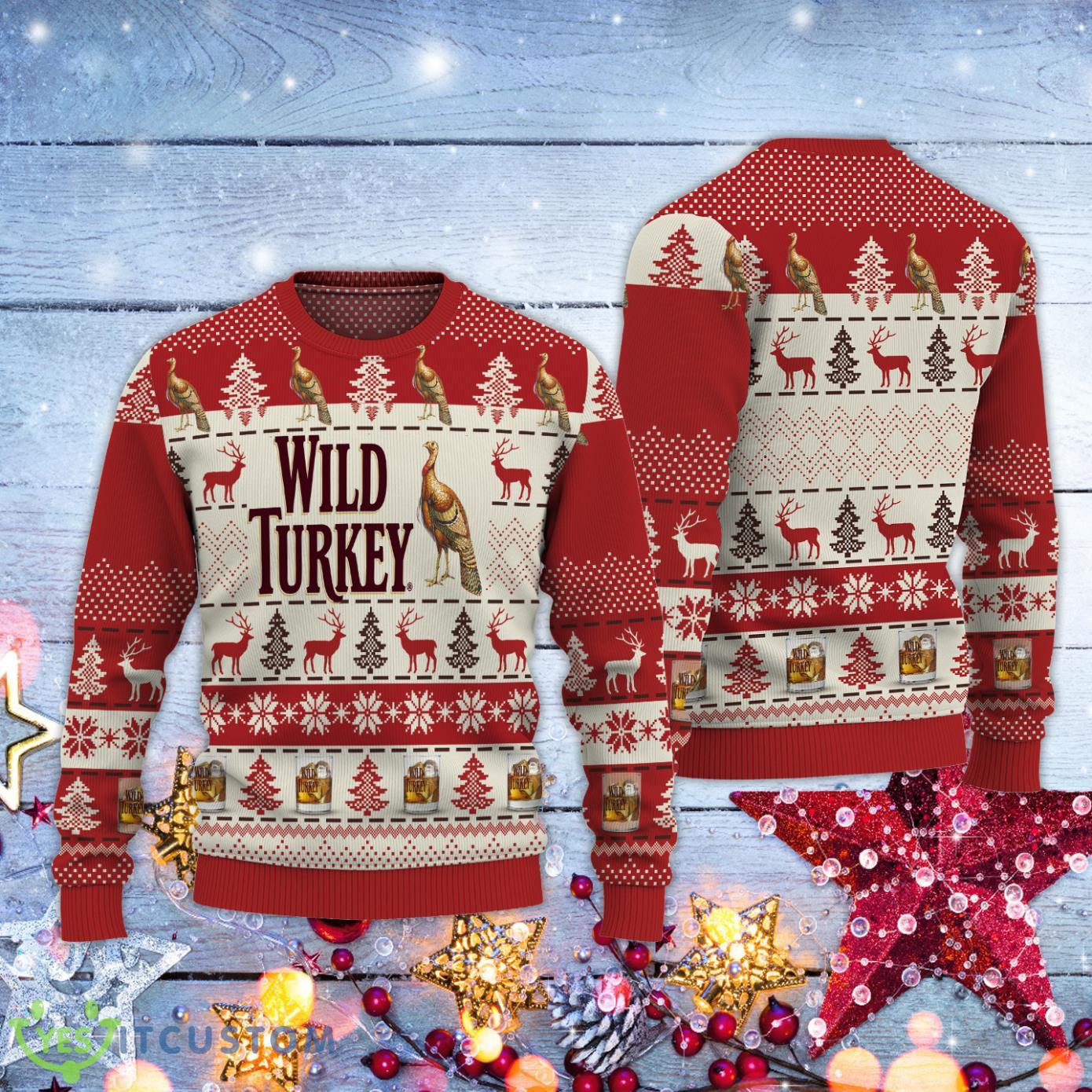 Wild Turkey Christmas Gift Ugly Christmas Sweater 3 Wild Turkey Christmas Gift Ugly Christmas Sweater Product Photo 1