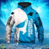 Carolina Panthers White Skull Blue Background Hoodies Full Over Print Product Photo 1