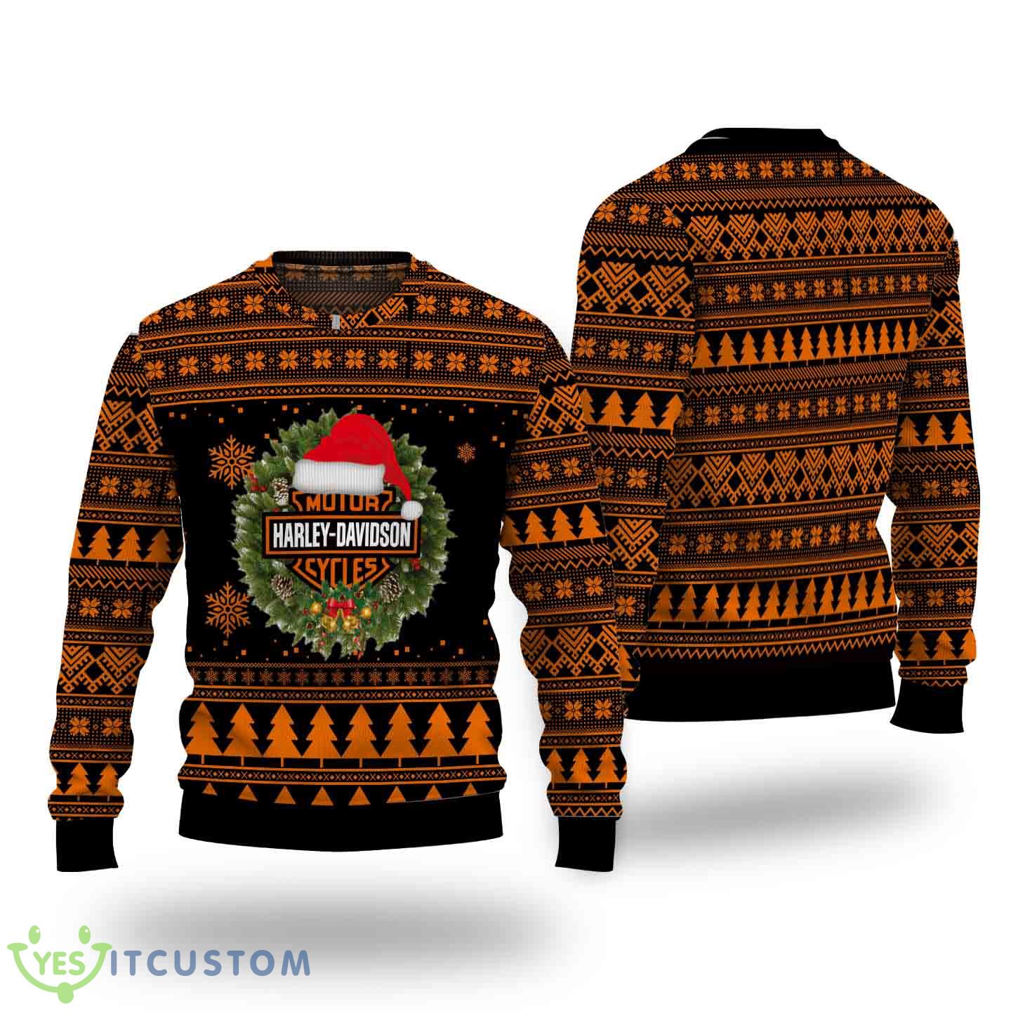 Christmas Harley-Davidson Santa Hat Ugly Christmas Sweater 2 Christmas Harley-Davidson Santa Hat Ugly Christmas Sweater - Christmas Harley-Davidson Santa Hat Ugly Christmas Sweater