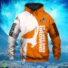Cleveland Browns White Skull Orange Background Hoodies Full Over Print Product Photo 1